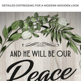 Micah 5:5 NIV - And He Will Be Our Peace Scripture Sign - Tailored Canvases - Flyclothing LLC