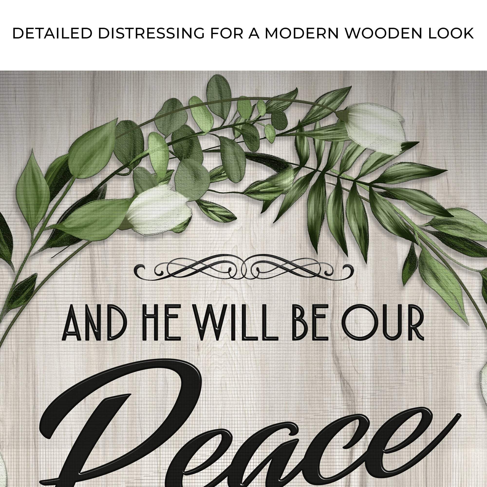 Micah 5:5 NIV - And He Will Be Our Peace Scripture Sign - Tailored Canvases - Flyclothing LLC