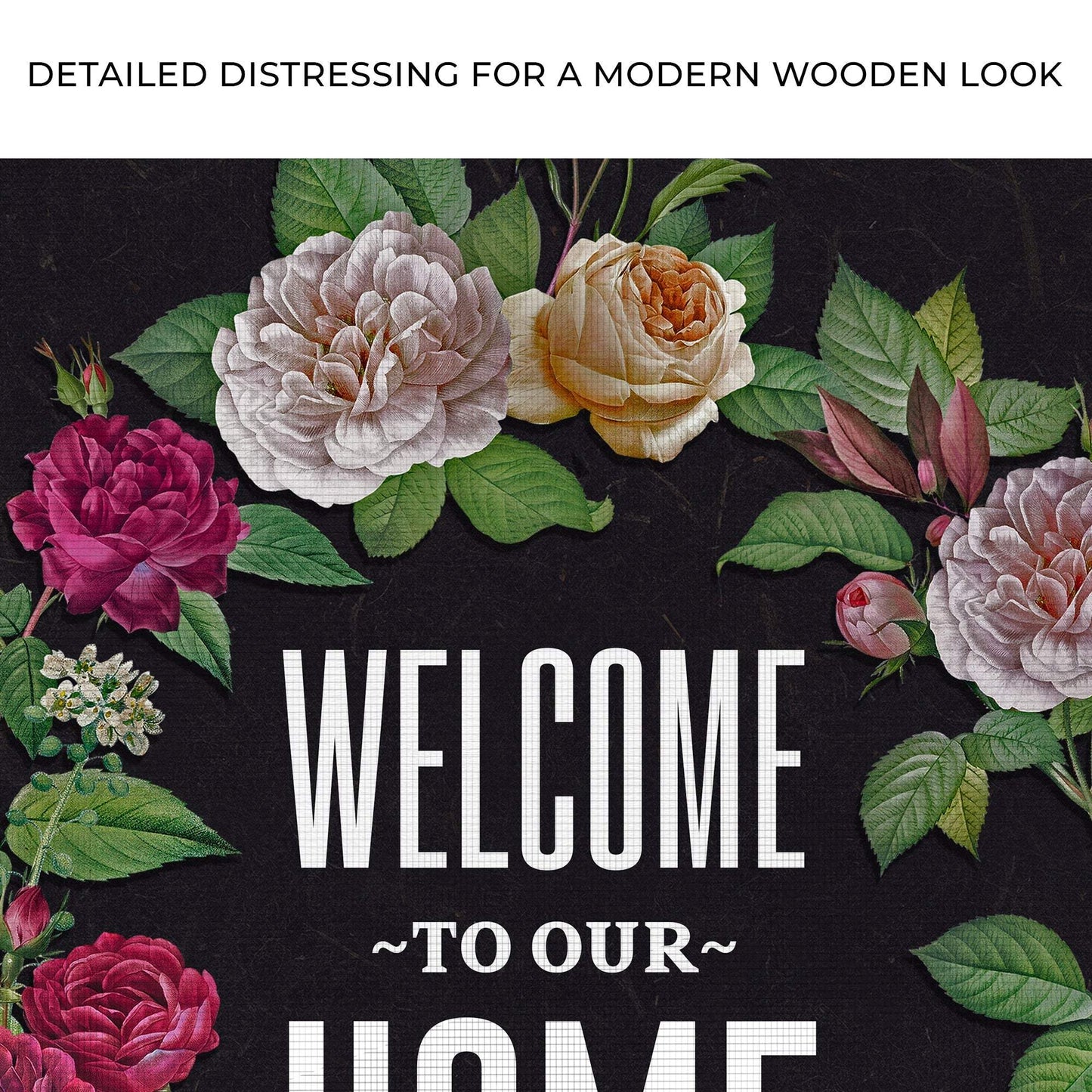Welcome To Our Home Floral Entryway Sign - Tailored Canvases - Flyclothing LLC