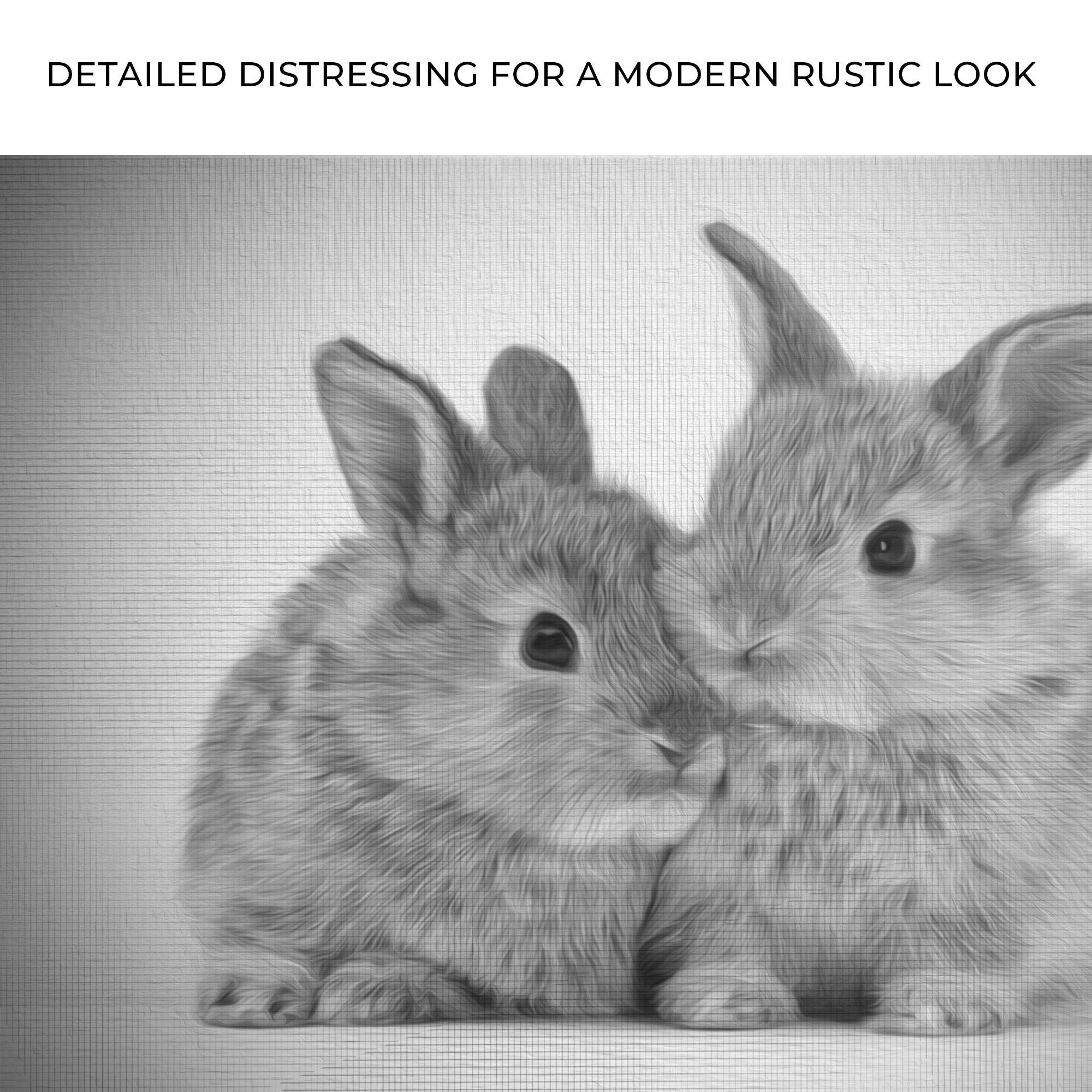 Gray Rabbits Sketch Canvas Wall Art - Tailored Canvases - Flyclothing LLC