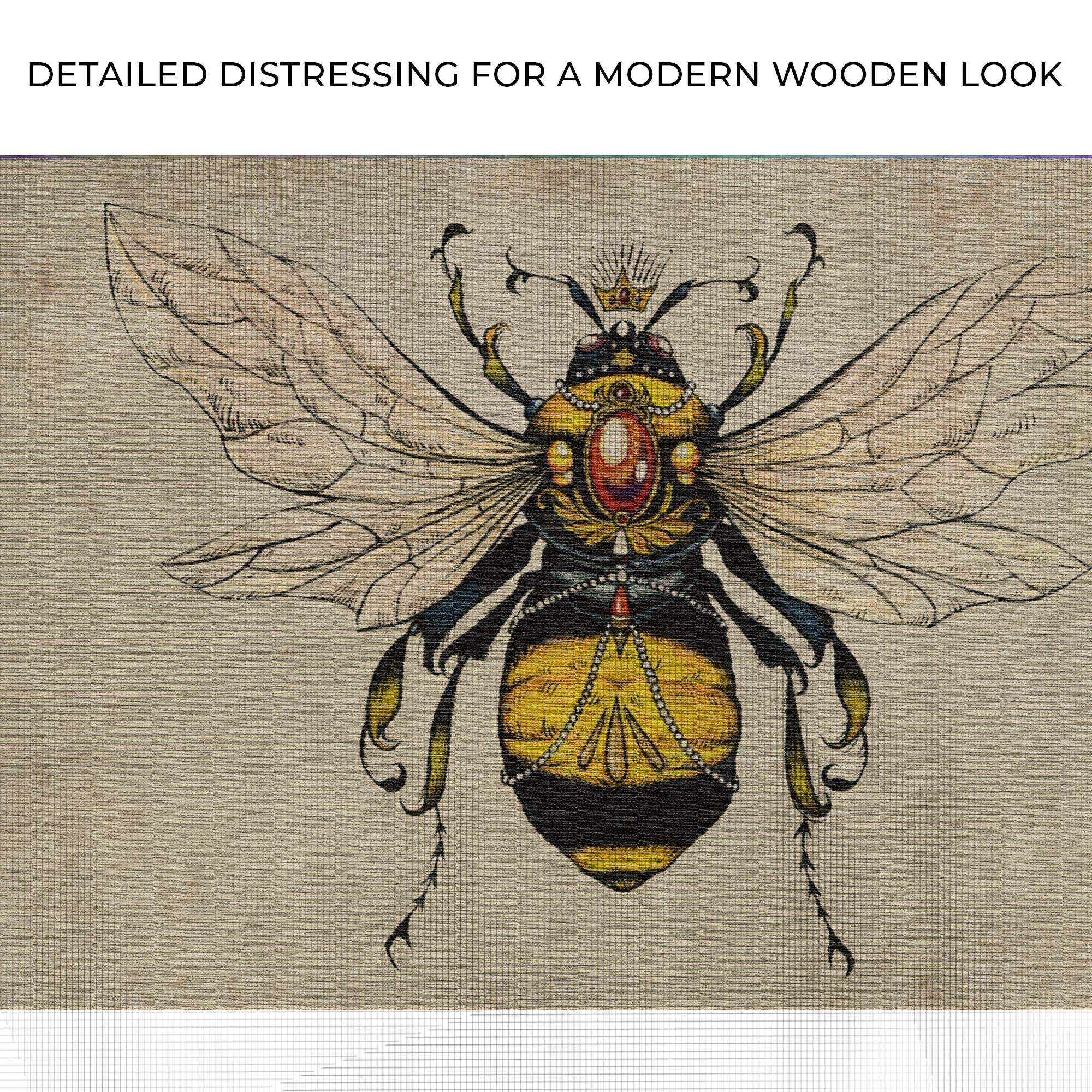 Vintage Queen Bee Canvas Wall Art - Tailored Canvases - Flyclothing LLC