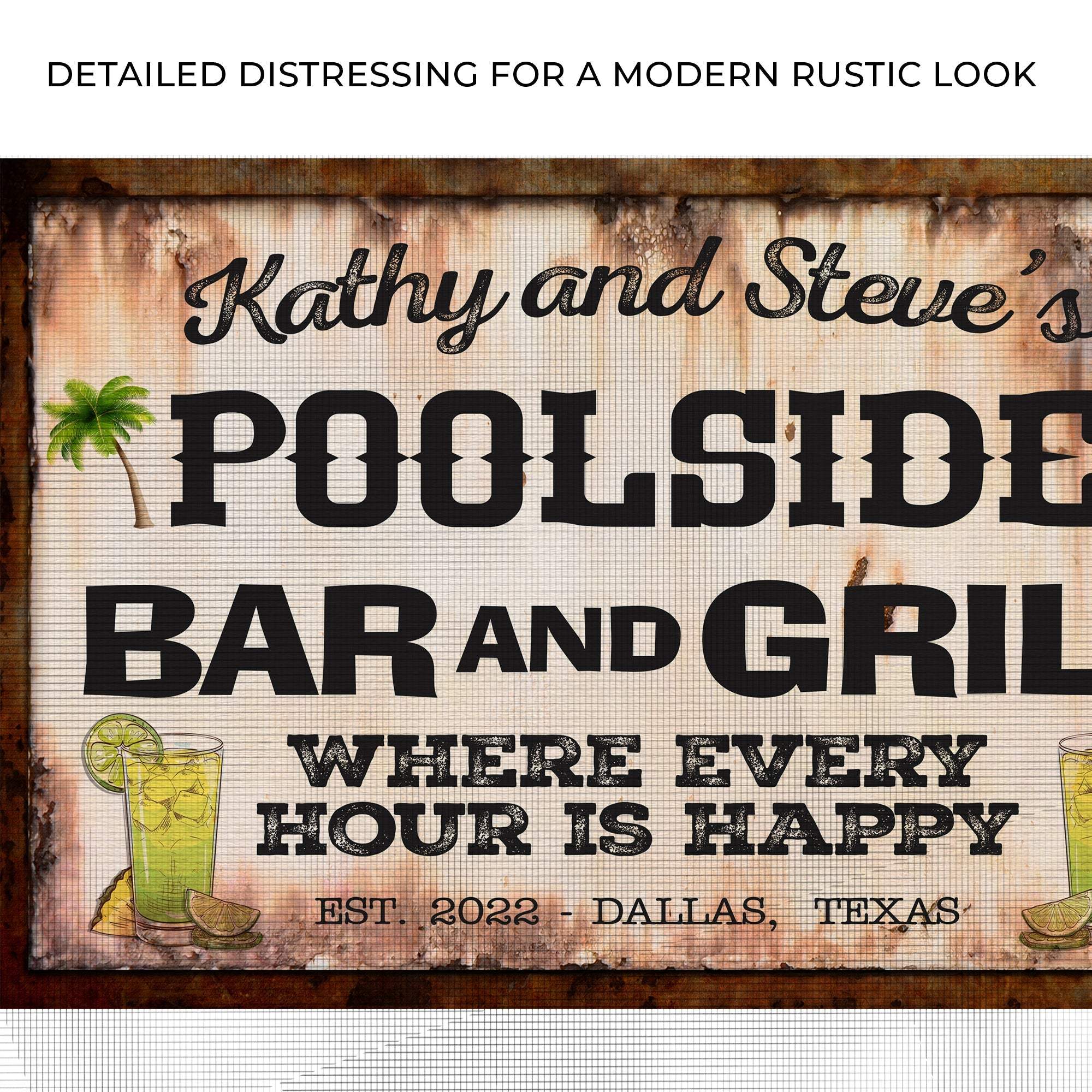 Poolside Bar And Grill Sign III - Tailored Canvases - Flyclothing LLC