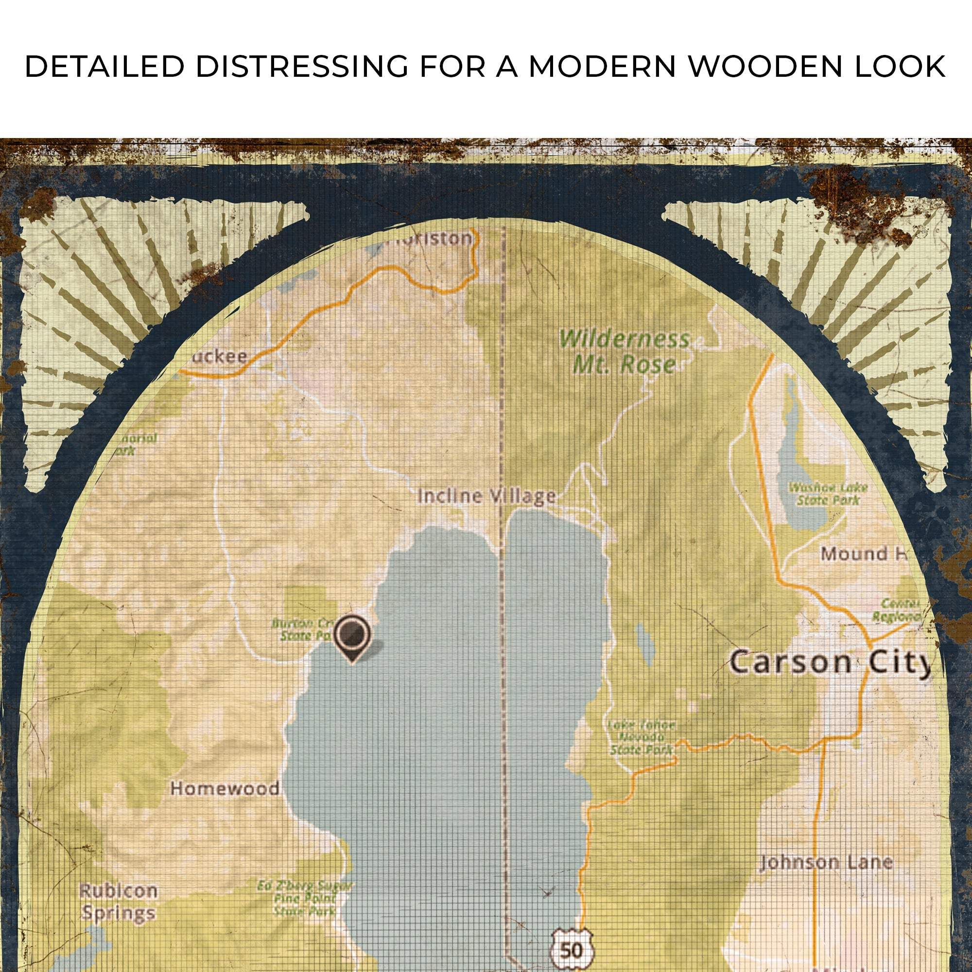 Lake Map Portrait Sign - Tailored Canvases - Flyclothing LLC