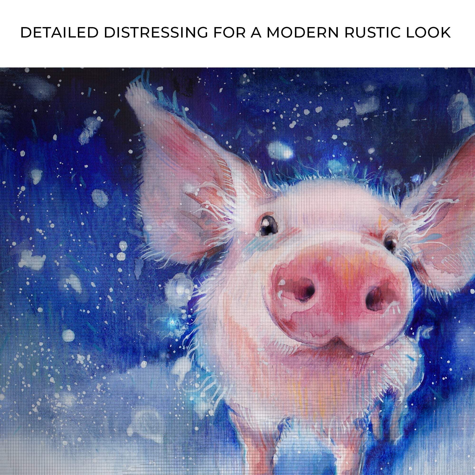 Fluffy Pig Watercolor Canvas Wall Art - Tailored Canvases - Flyclothing LLC