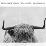 Grayscale Highland Cow Portrait Canvas Wall Art - Tailored Canvases - Flyclothing LLC