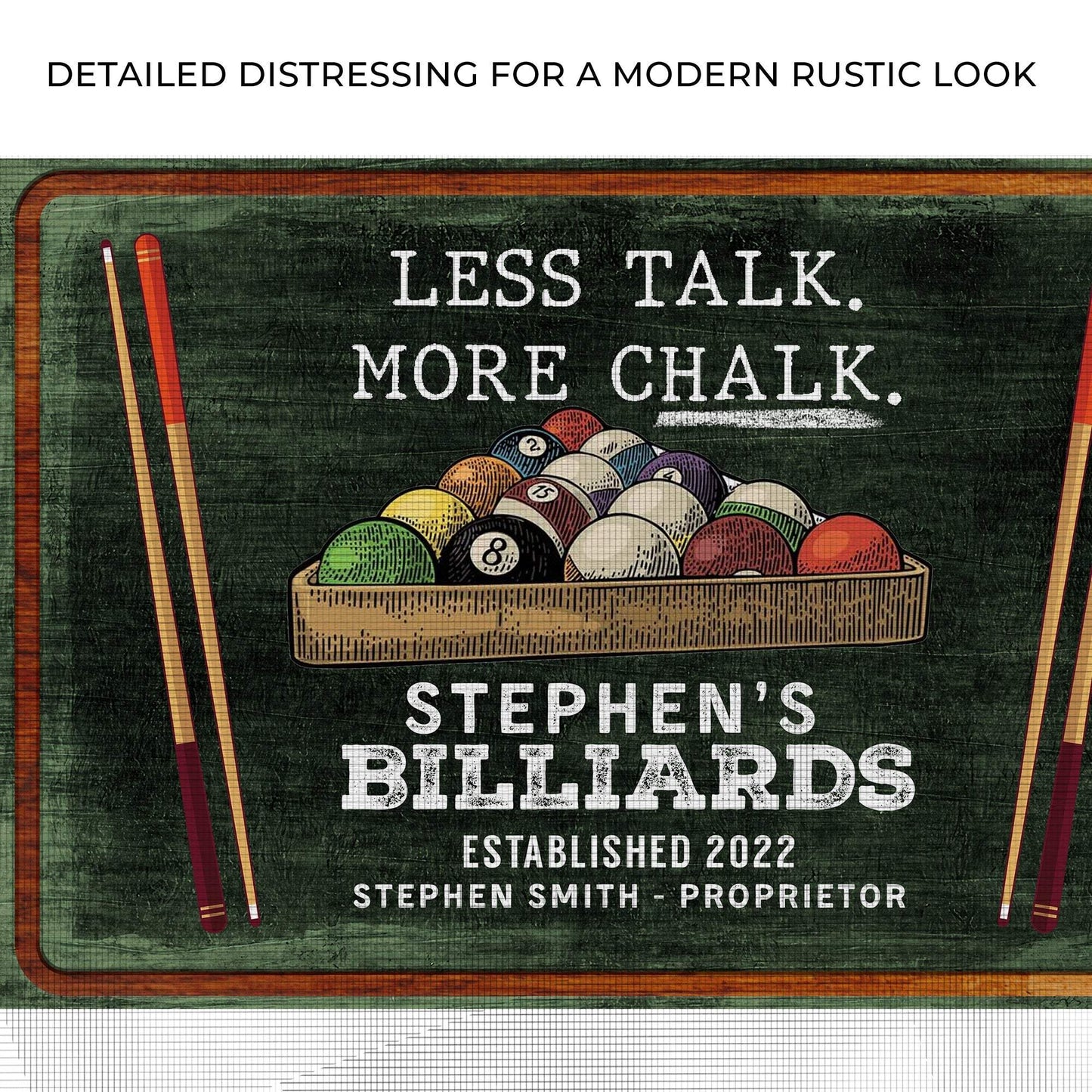 Less Talk More Chalk Billiards Sign II - Tailored Canvases - Flyclothing LLC