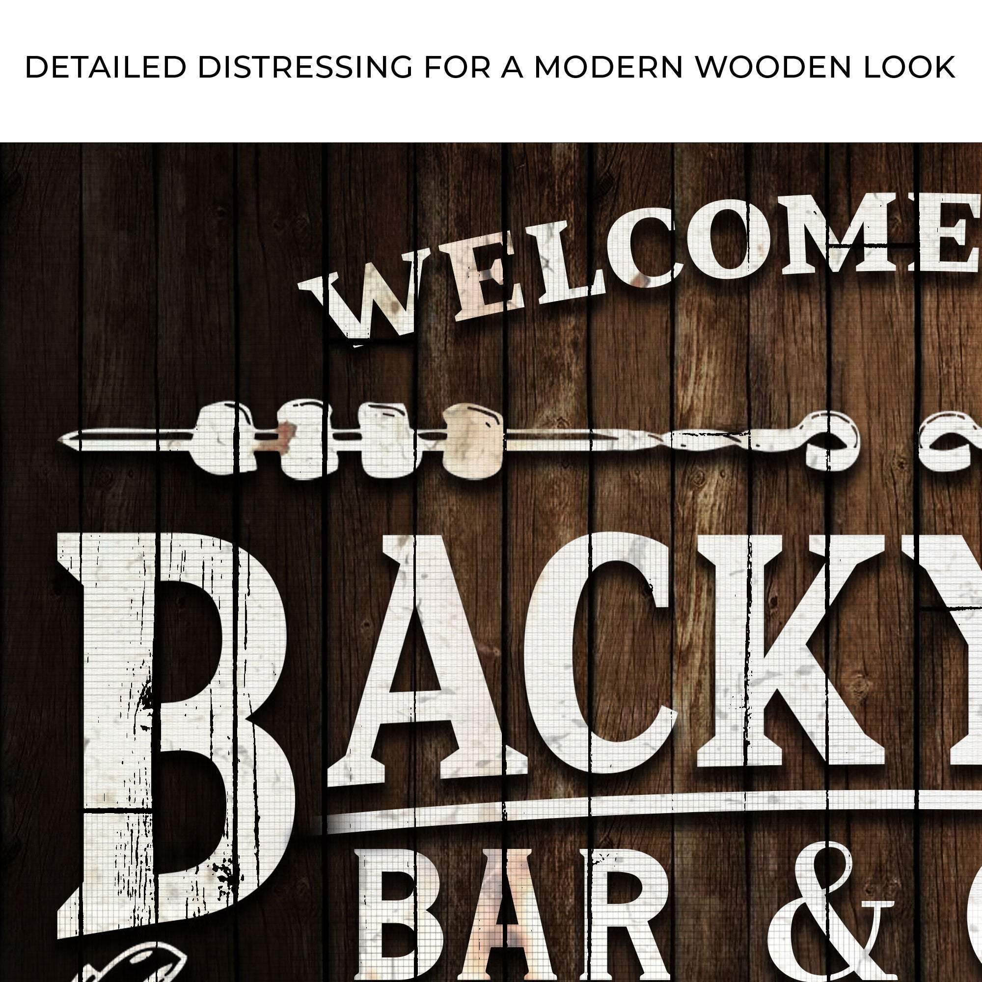 Welcome To Our Backyard Bar And Grill Sign - Tailored Canvases - Flyclothing LLC