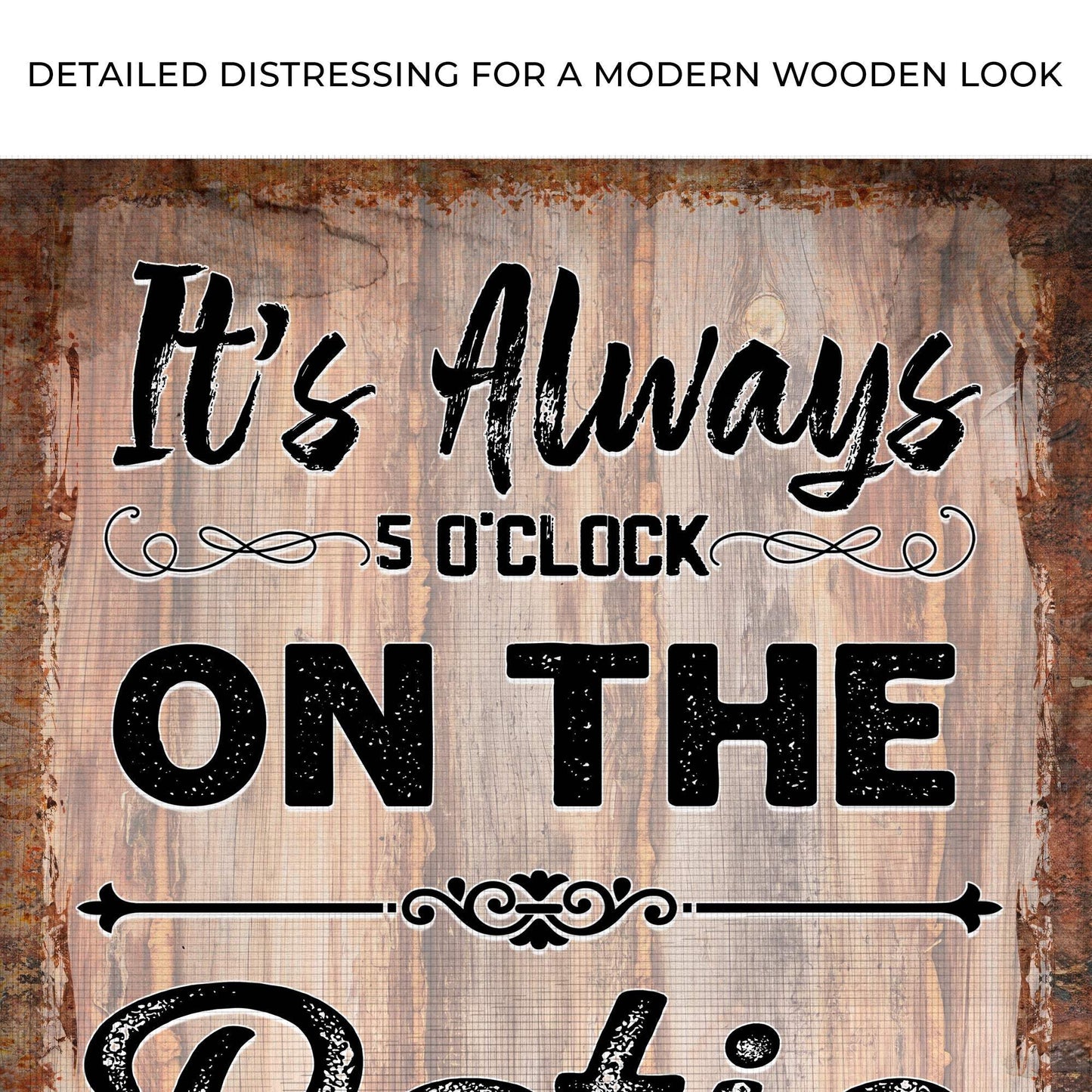 It's Always 5 O'Clock On The Patio Sign - Tailored Canvases - Flyclothing LLC