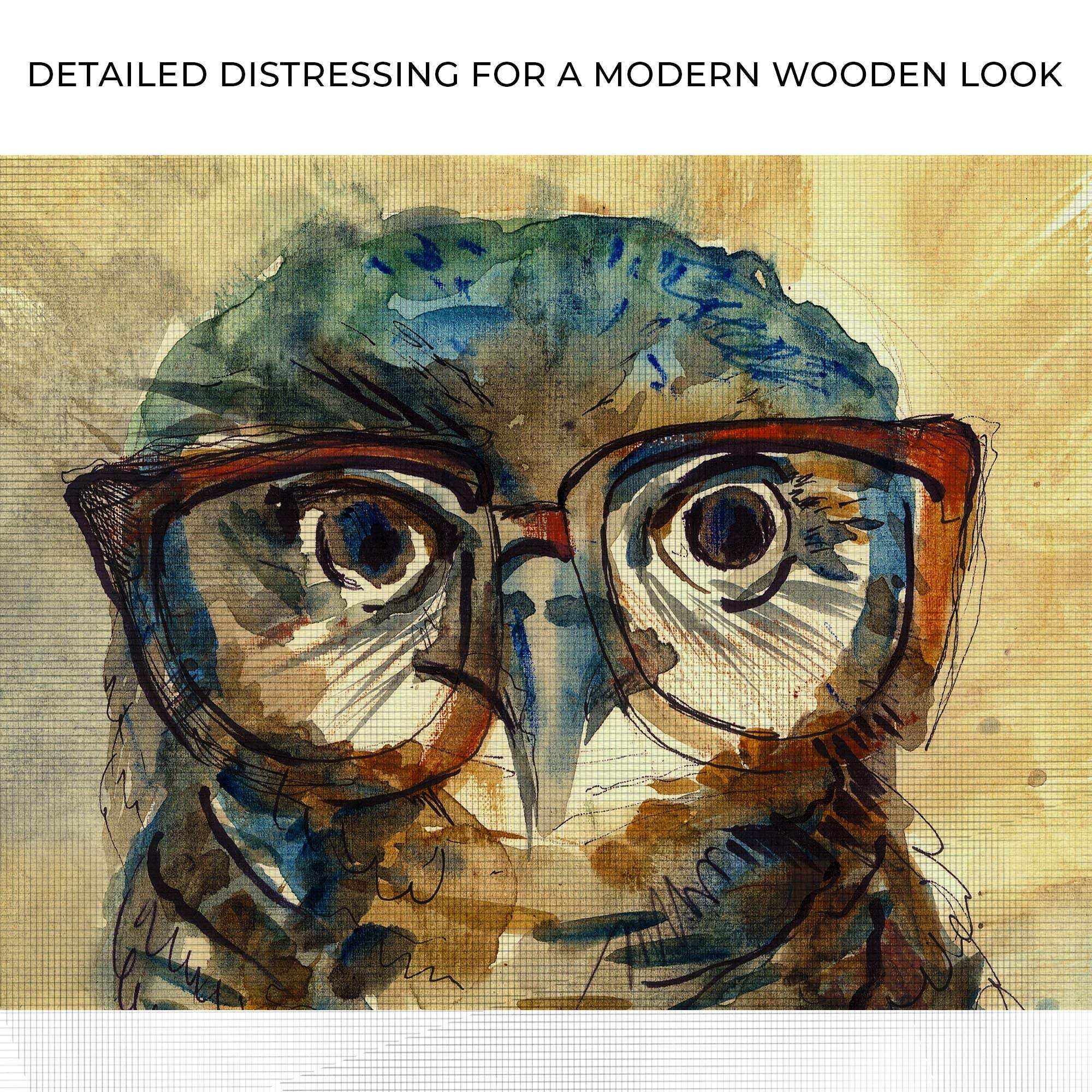 The Wise Owl Watercolor Portrait Canvas Wall Art - Tailored Canvases - Flyclothing LLC