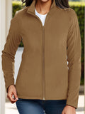 Zip Up Long Sleeve Jacket - Trendsi