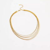 Stainless Steel Multi-Layered Necklace - Trendsi - Flyclothing LLC
