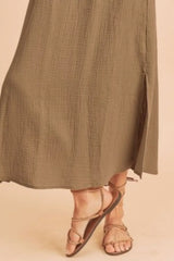 Aemi + Co Side Slit Round Neck Sleeveless Tank Dress - Trendsi - Flyclothing LLC
