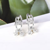 925 Sterling Silver Moissanite C-Hoop Earrings - Trendsi