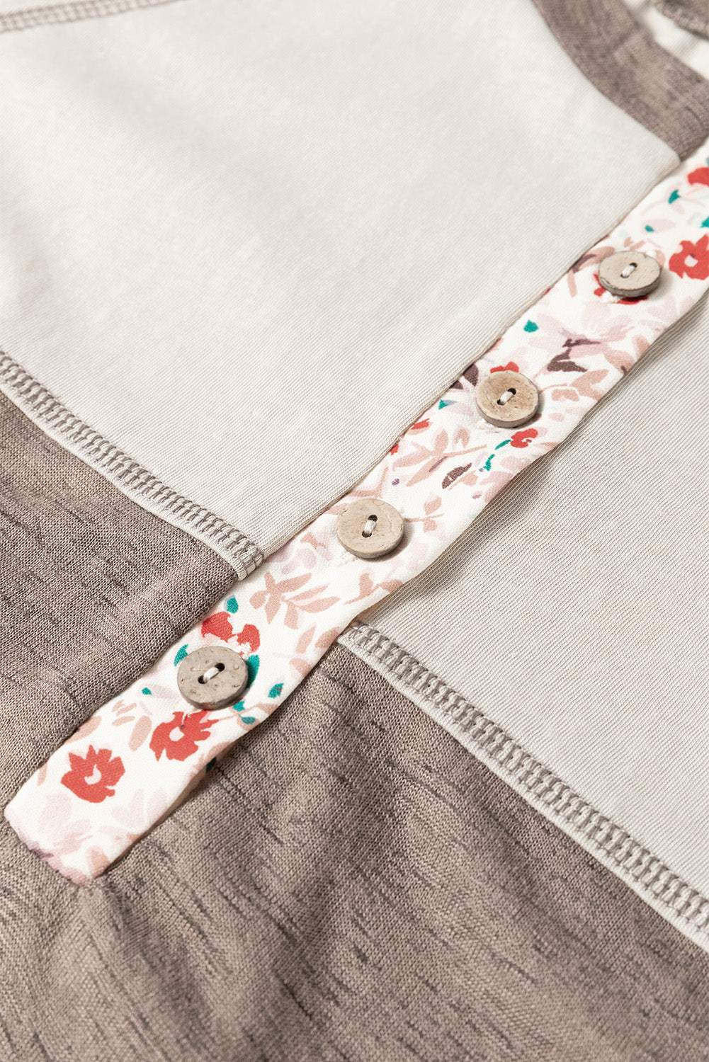 Floral Half Button Long Sleeve T-Shirt - Trendsi - Flyclothing LLC