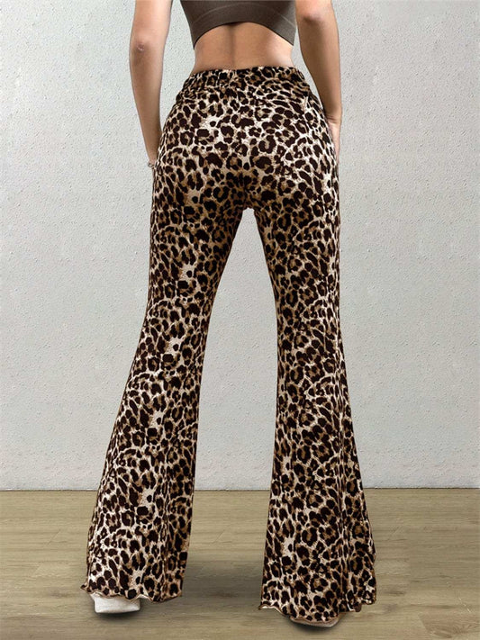 Leopard Flare Pants - Trendsi - Flyclothing LLC