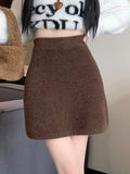 Plush Knit Mini Skirt - Trendsi - Flyclothing LLC