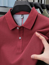 Men's Plus Size Button Detail Short Sleeve Polo - Trendsi - Flyclothing LLC