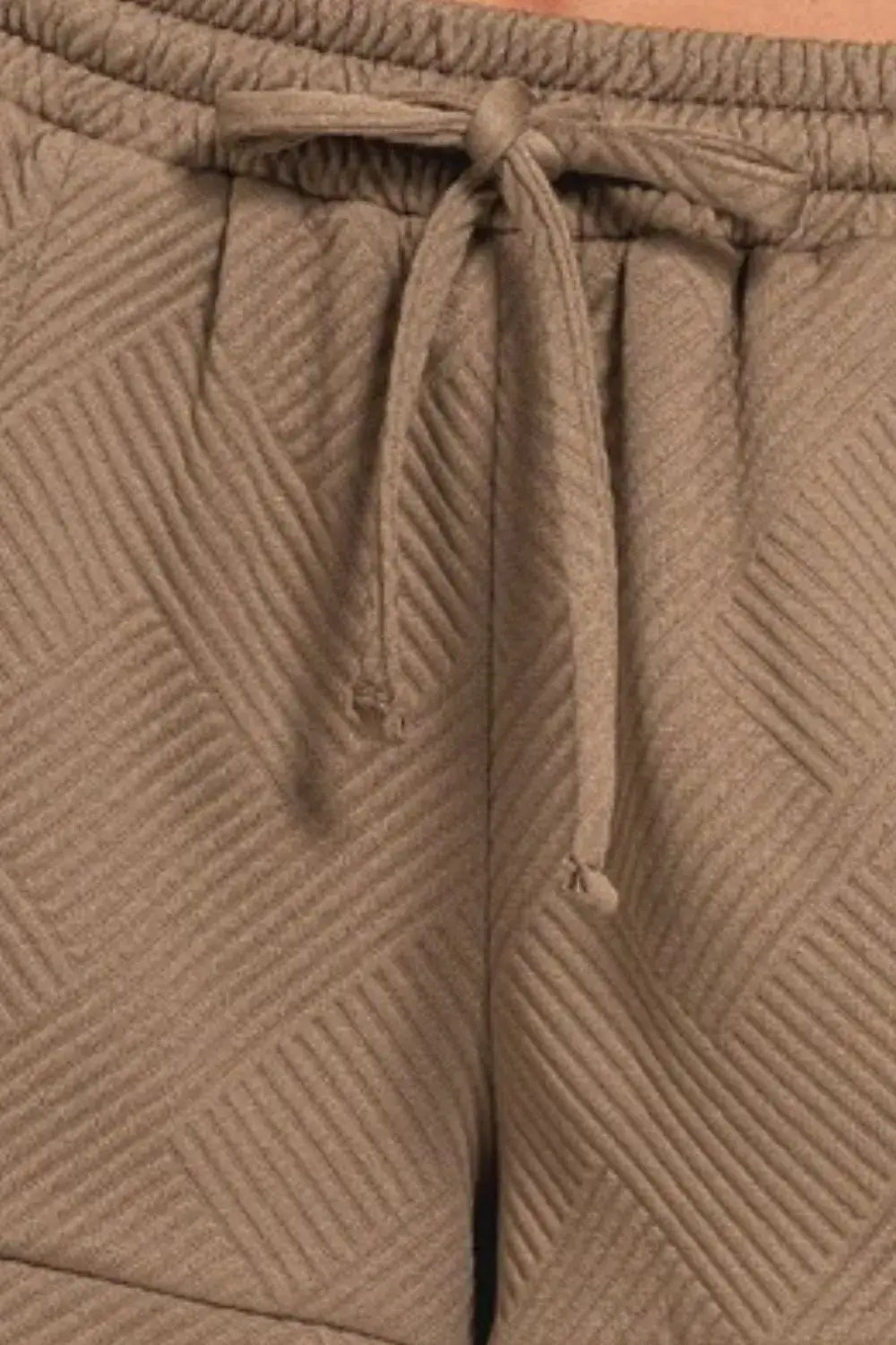 Zenana Textured Knit Jacquard Drawstring Shorts - Trendsi - Flyclothing LLC