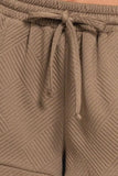 Zenana Textured Knit Jacquard Drawstring Shorts - Trendsi