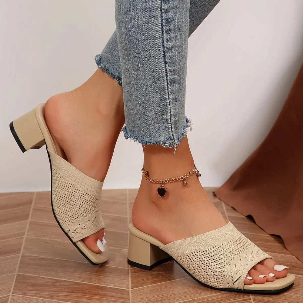 Open Toe Block Heel Sandals - Trendsi - Flyclothing LLC