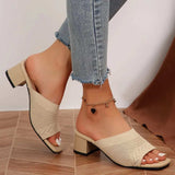 Open Toe Block Heel Sandals - Trendsi - Flyclothing LLC
