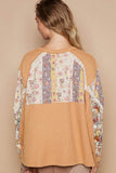 POL Waffle-Knit Lace Detail Round Neck Top - Trendsi