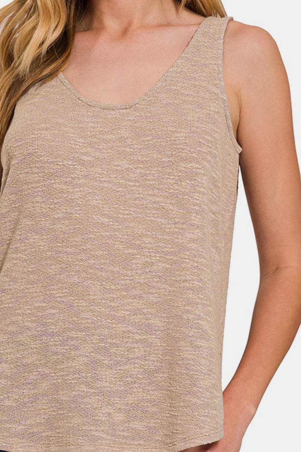 Zenana Curved Hem Round Neck Tank - Trendsi - Flyclothing LLC