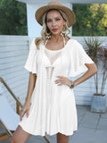 Openwork Flutter Sleeve Cover-Up Dress - Trendsi - Flyclothing LLC