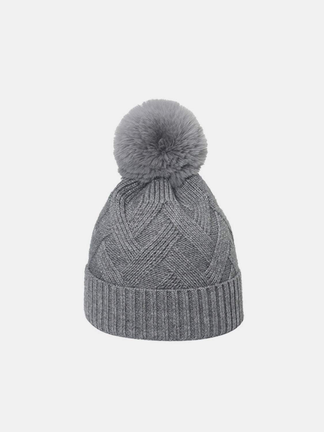 Roll Rim Hat with Pompom - Trendsi - Flyclothing LLC