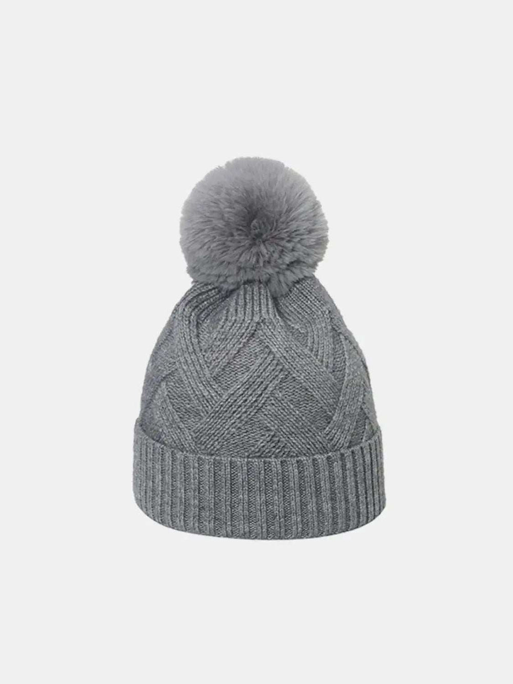 Roll Rim Hat with Pompom - Trendsi - Flyclothing LLC