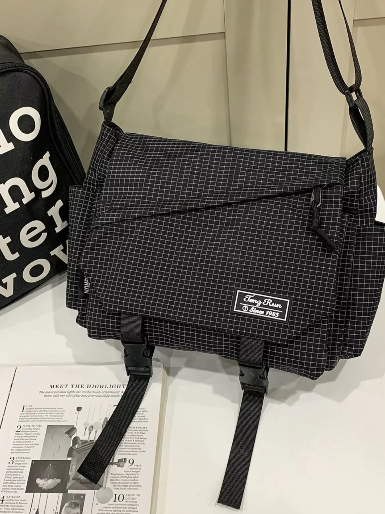 Plaid Buckle Flap Crossbody Bag - Trendsi - Flyclothing LLC