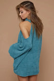 BiBi Belle Sweater Knit Open One Shoulder Turtle Neck - Trendsi