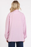 Mittoshop Button Down Striped Long Sleeve Shirt - Trendsi