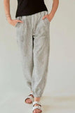 Davi & Dani Rhinestone Elastic Waist Joggers - Trendsi