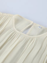 Metallic Sheen Blouse with Tie Detail - Trendsi - Flyclothing LLC