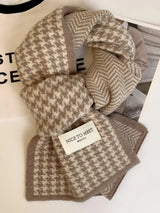 Houndstooth Pattern Warm Winter Scarf - Trendsi - Flyclothing LLC