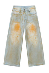 Waste Soil Wide Leg Jeans - Trendsi - Flyclothing LLC