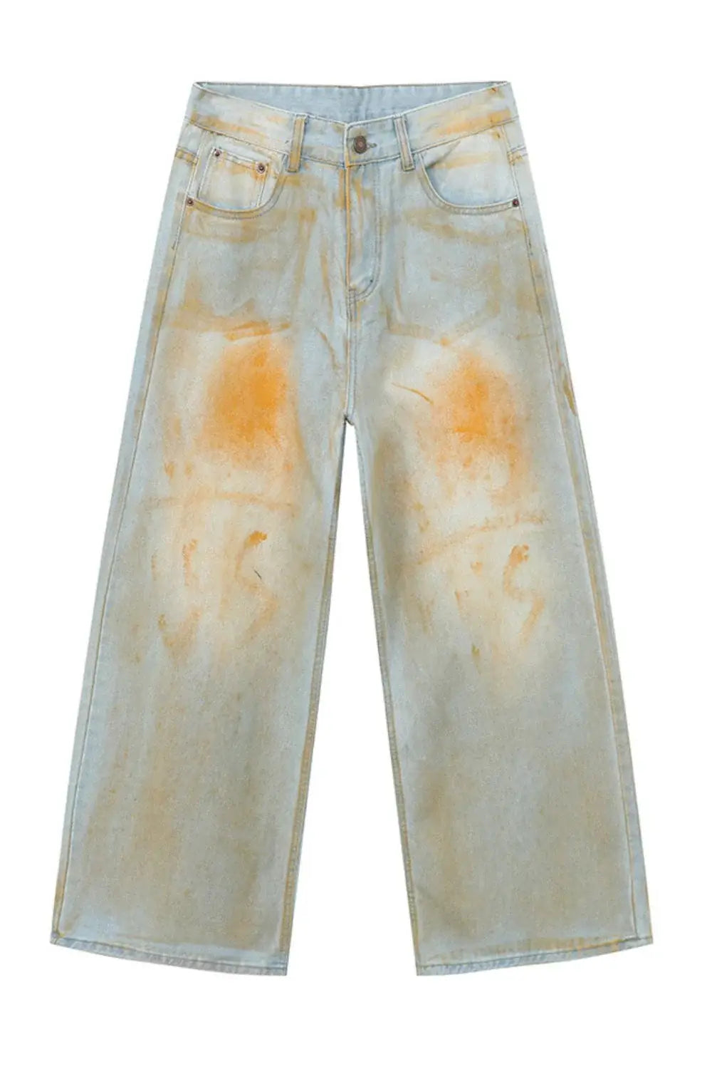 Waste Soil Wide Leg Jeans - Trendsi - Flyclothing LLC