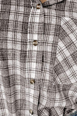Drawstring Button Up Hooded Jacket - Trendsi - Flyclothing LLC