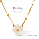 18K Gold-Plated Stainless Steel Flower Pendant Necklace - Trendsi - Flyclothing LLC