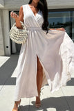 Surplice Sleeveless Slit Maxi Dress - Trendsi
