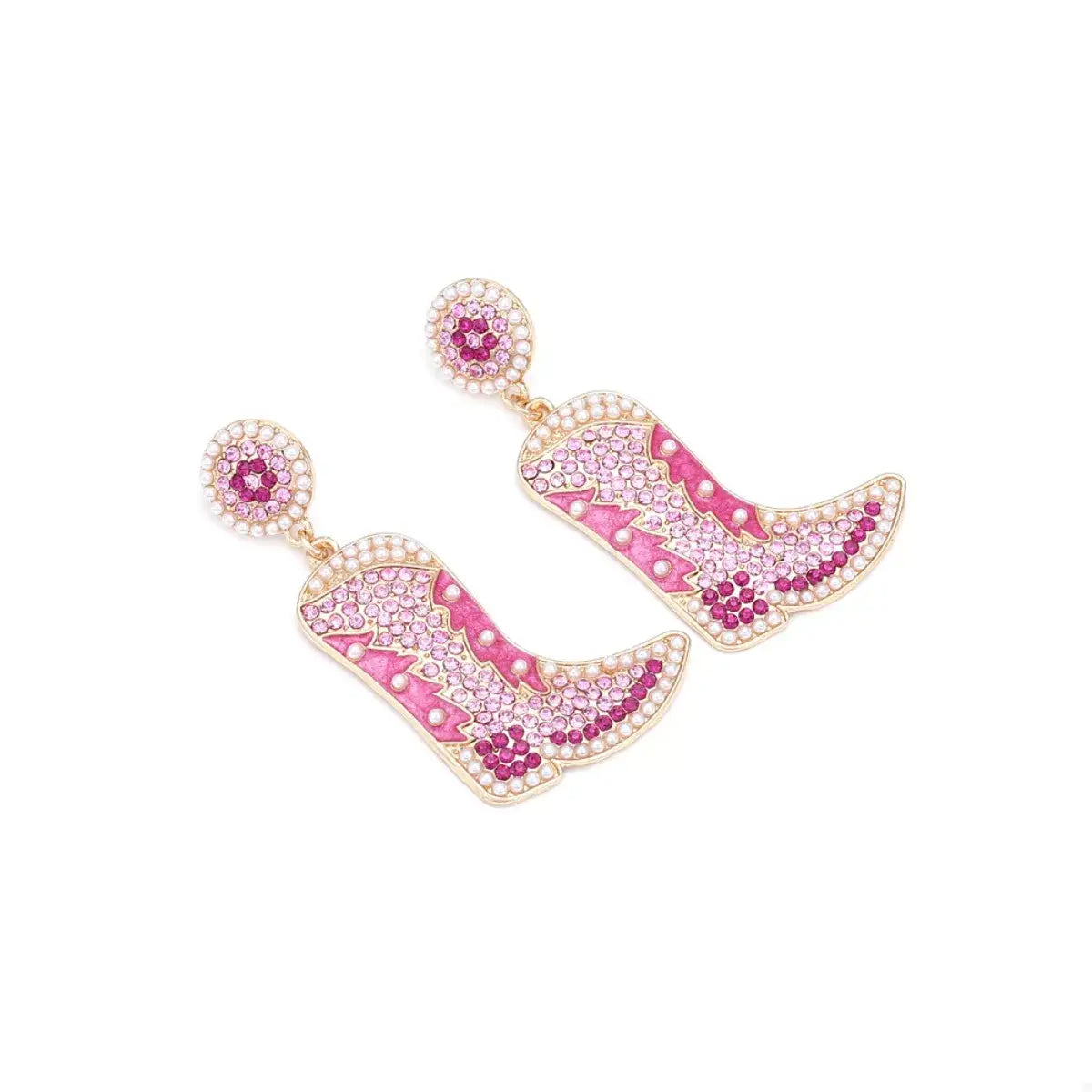 Rhinestone Cowboy Boot Dangle Earrings - Trendsi - Flyclothing LLC