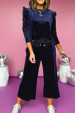 Frill Round Neck Long Sleeve Top and Pants Set - Trendsi - Flyclothing LLC