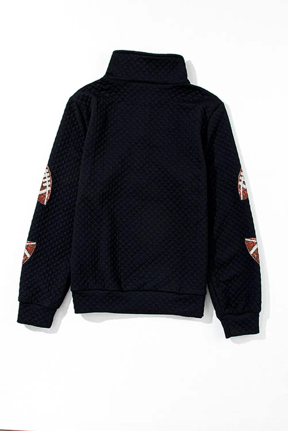 Sequin Football Long Sleeve Sweatshirt - Trendsi - Flyclothing LLC