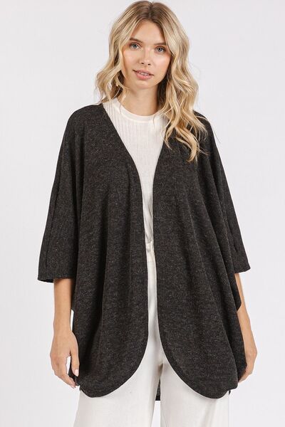 Mittoshop Open Front Batwing Sleeve Cardigan - Trendsi