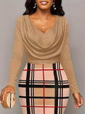 Plus Size Plaid Long Sleeve Mini Dress - Trendsi