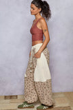 POL Drawstring Quilted Printed Knit Floral Pants with Double Gauze Patchwork - Trendsi - Flyclothing LLC