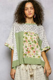 POL Floral Patchwork Lace Accent Blouse - Trendsi - Flyclothing LLC
