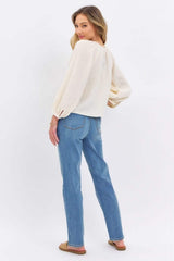 Judy Blue Full Size High Waist Straight Jeans - Trendsi - Flyclothing LLC