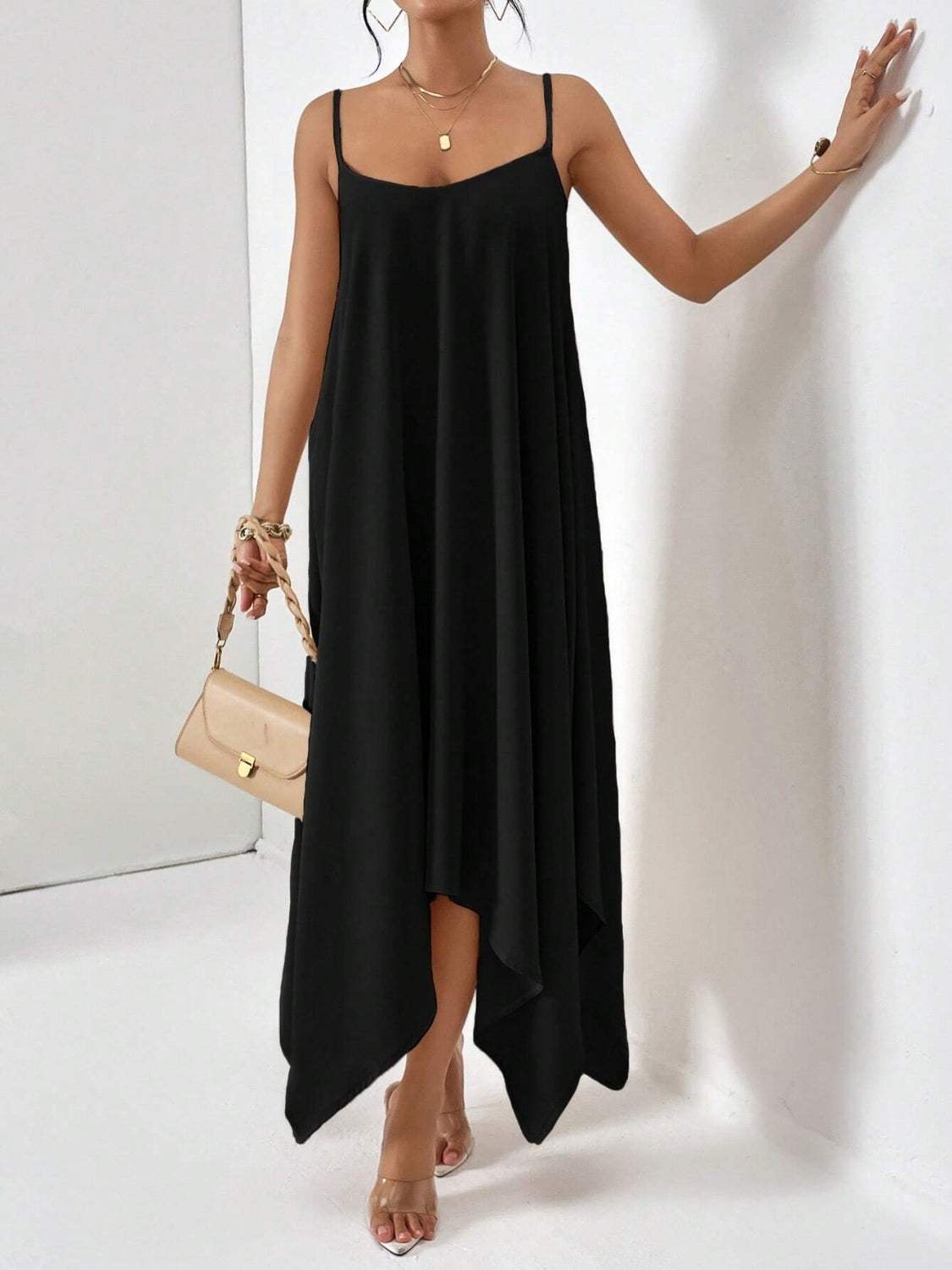 Scoop Neck Midi Cami Dress - Trendsi - Flyclothing LLC